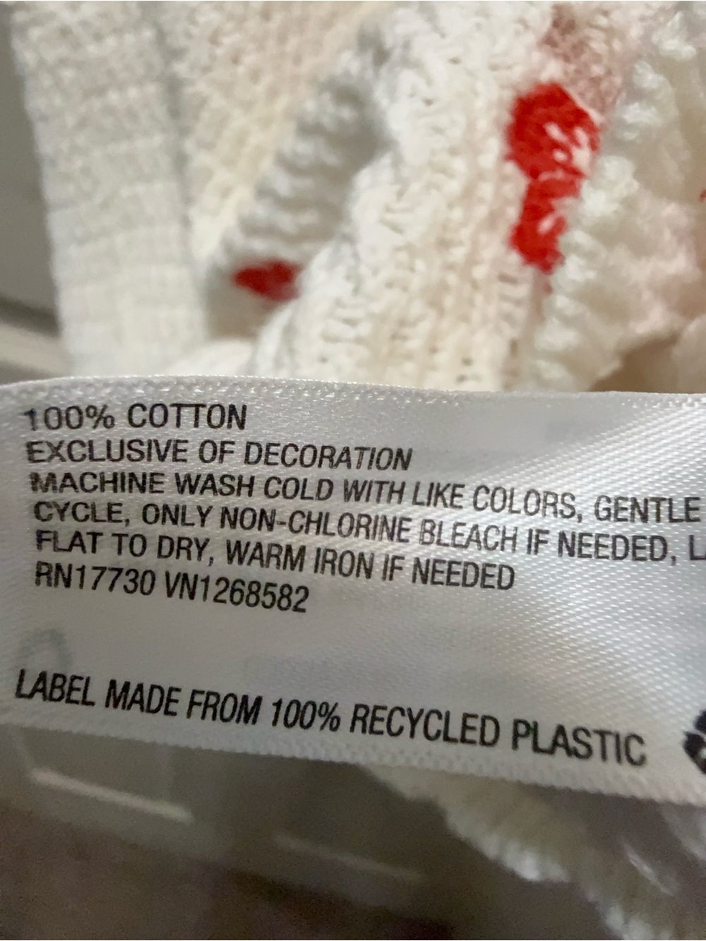 wild fable White Crocheted Knit Tank with Red Floral Detail - Picture 4 of 4